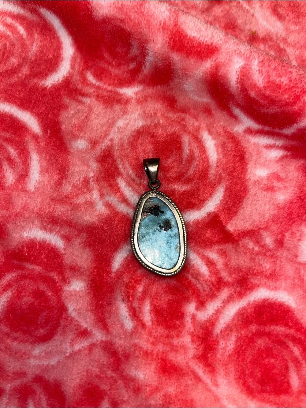 Blue Larimar Teardrop Pendant- Women Jewelry